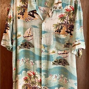 Kennington LTD California Men’s Button Down Hawaiian Shirt Size XL New